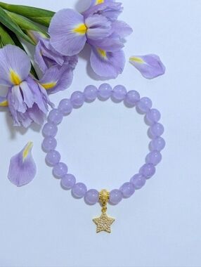 Jade Bracelet With Cubic Zirconia Charm